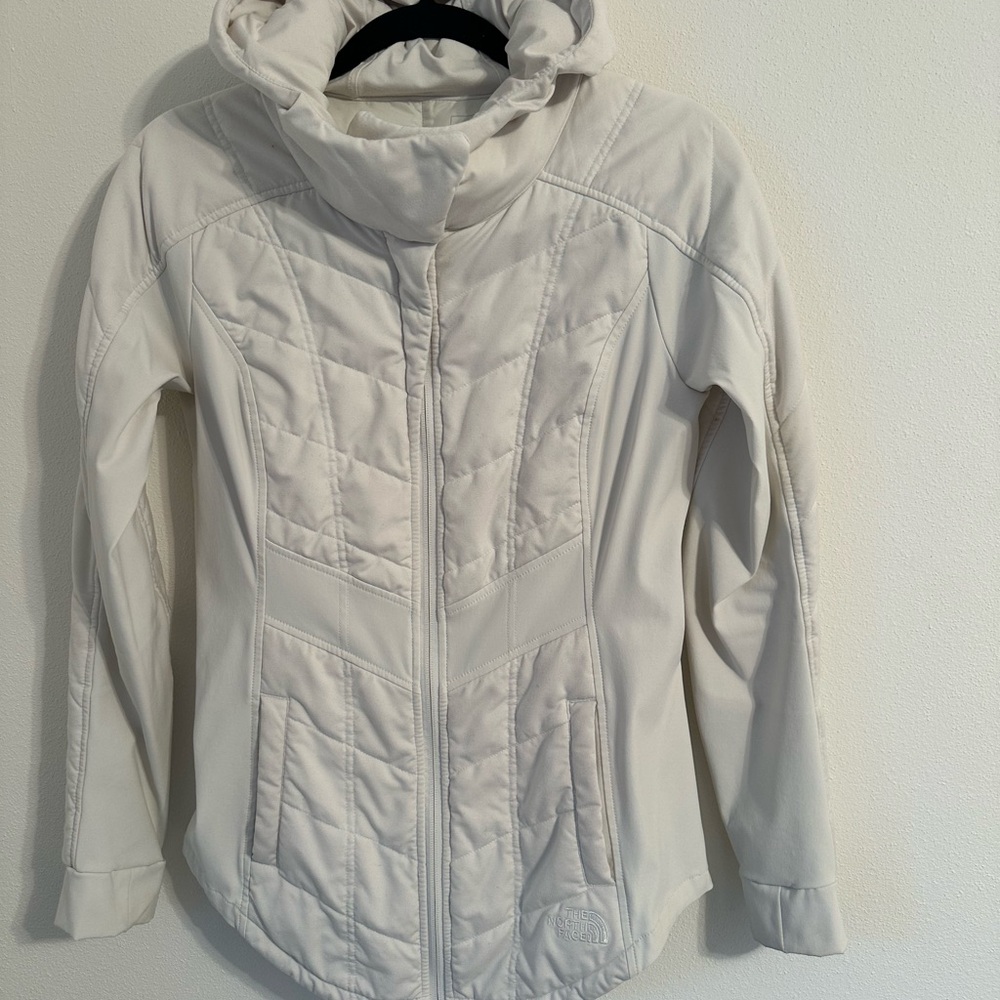 NORTH FACE Women's Quilted/Stretch Off White Jacket Size Small